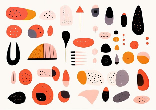 Photo abstract illustration in the style of playful shapes native australian motifs