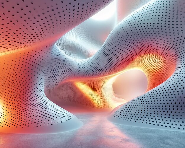 Photo abstract illustration with volumetric geometric shapes