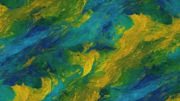 Abstract image of a blue yellow and green abstract pattern