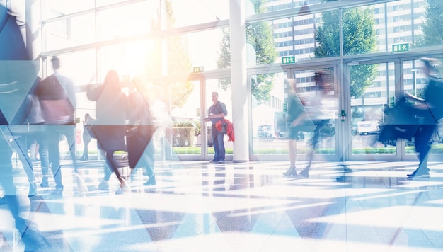 Abstract Image of Business People Walking on the Street