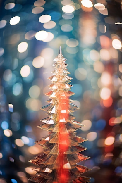 Foto un'immagine astratta di un albero di natale con luci