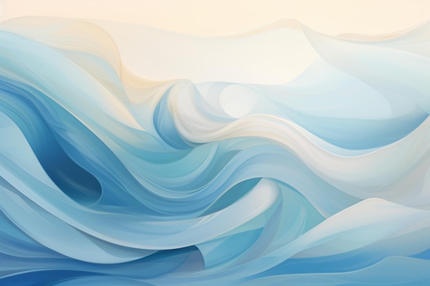 An abstract image featuring gentle waves of slumber with soothing tones and fluid shapes symbolizin