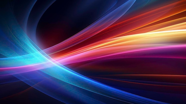 Photo abstract image glowing lines of vibrant light rays background