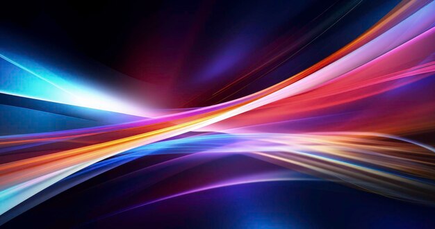 Photo abstract image glowing lines of vibrant light rays background