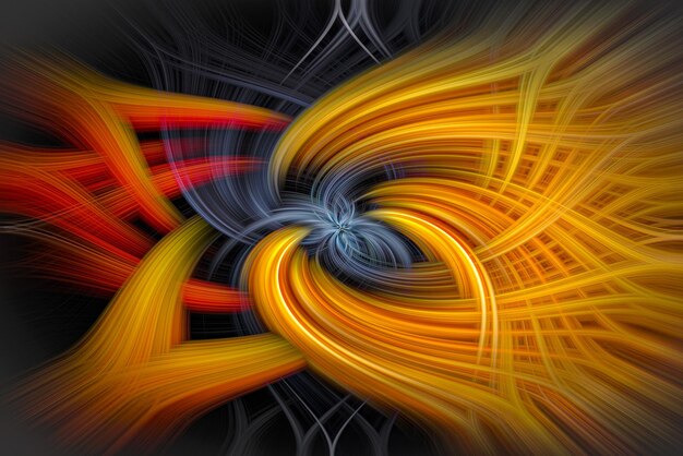 Abstract image of illuminated light painting against black background