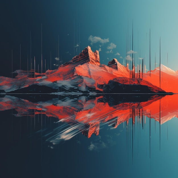 山や水の抽象的なイメージ