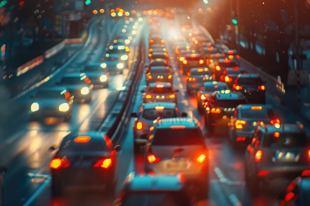 Abstract image of night traffic in the city