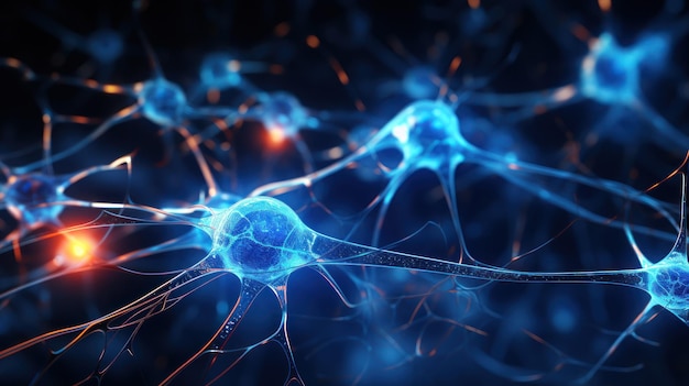 사진 신경세포와 신경망의 추상적인 이미지
