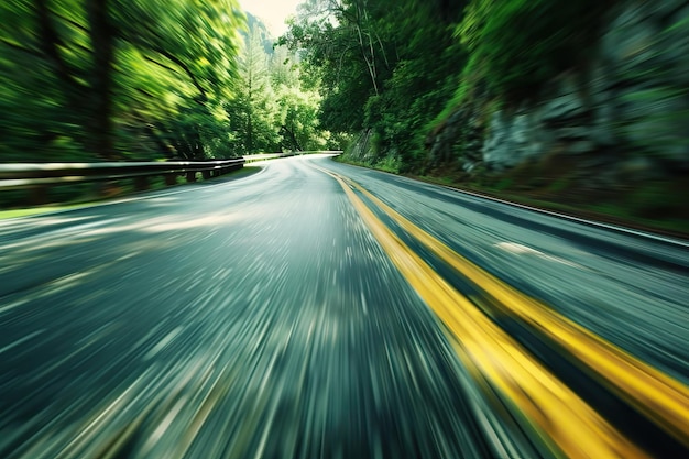 Фото Абстрактное изображение скоростного движения на дороге