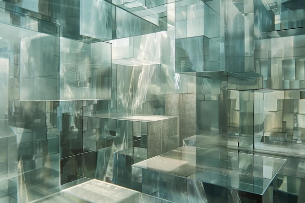 an abstract image of overlapping transparent structures creating an illusion of topaz layers of transparent overlapping structures creating a sense of depth and dimension