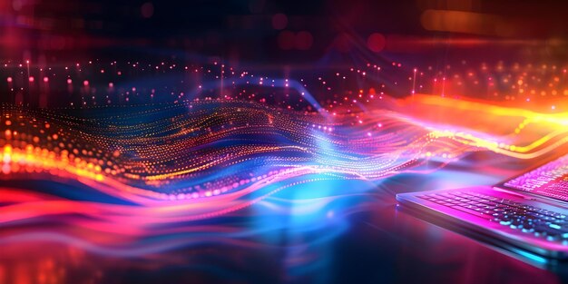 abstract image of programming languages and code on laptop and phone screens concept technology programming coding digital devices abstract art