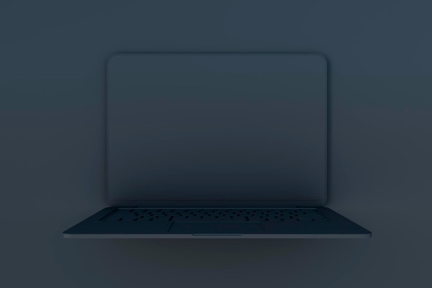 Абстрактное изображение бесшовного черного фона ноутбука Дизайн и концепция устройства Макет 3D-рендеринга