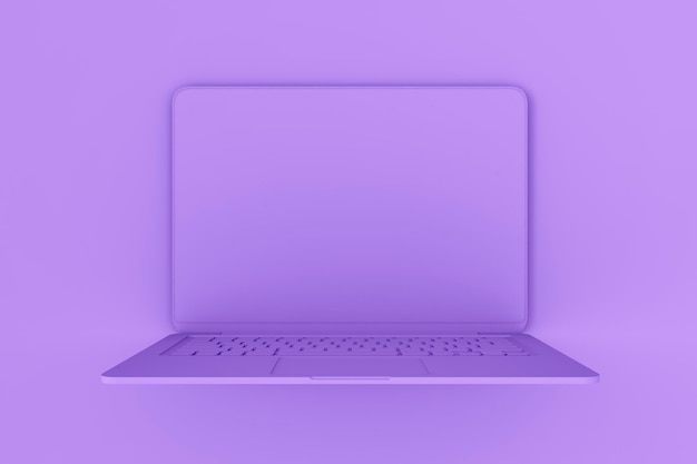 Abstract image of seamless purple laptop background Design and device concept Mock up 3D Rendering