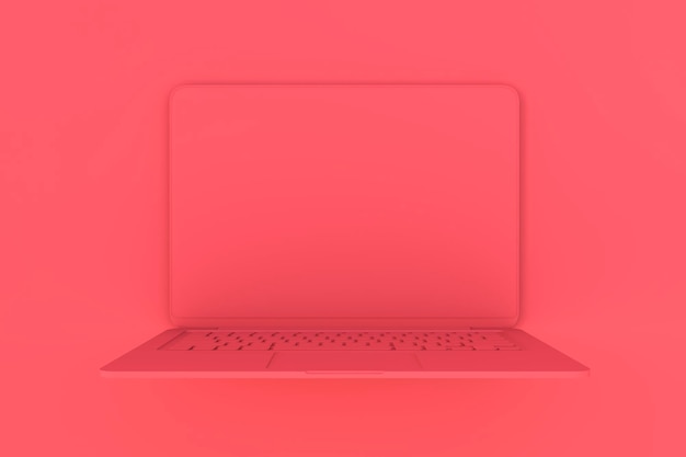 Абстрактное изображение бесшовного красного фона ноутбука Дизайн и концепция устройства Макет 3D-рендеринга