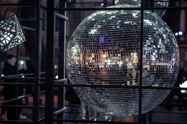 abstract image with mirror ball and rays of light