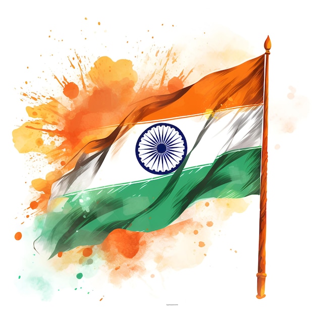 abstract india or indian flag waving grunge style background