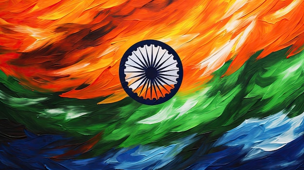 Abstract Indian flag background in rich colors for Indian Independence Day Bakground