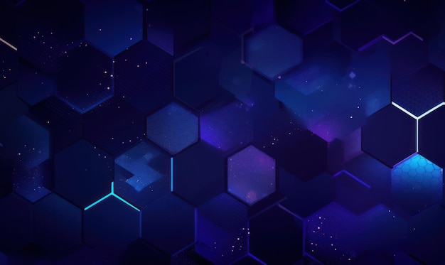 Abstract indigo color background or wallpaper with hexagons