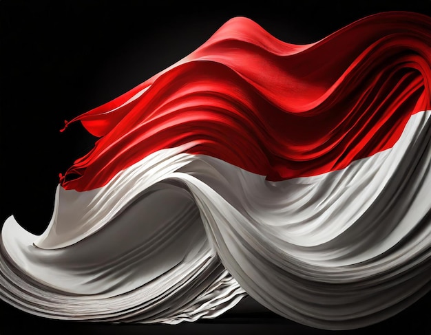 Photo abstract indonesia flag on the black background