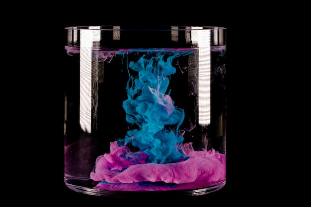 Abstract ink in water on a black background