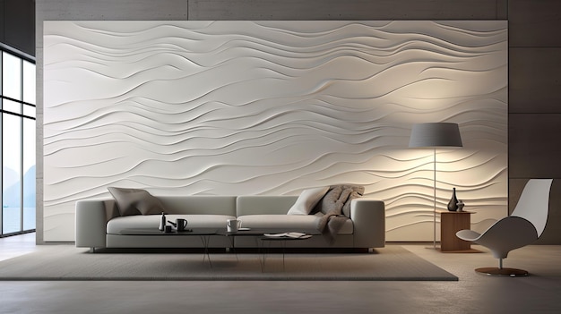 Abstract interior design using d ceramic wall tiles for home dcor