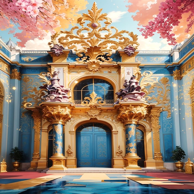 An abstract interpretation of the Palace of Versailles ai generated