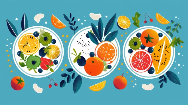 Photo abstract interpretations of healthy eating habits ai generated illustration