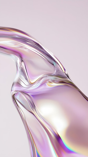 Photo abstract iridescent liquid flowing form