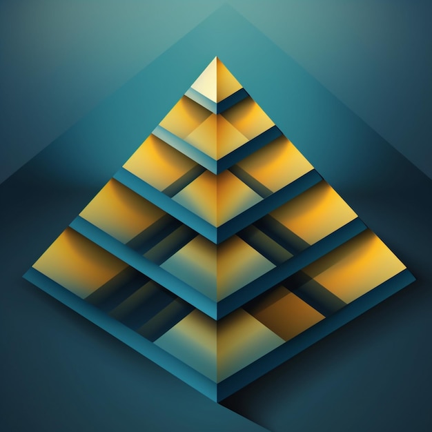 Abstract isometric background of geometric pyramid