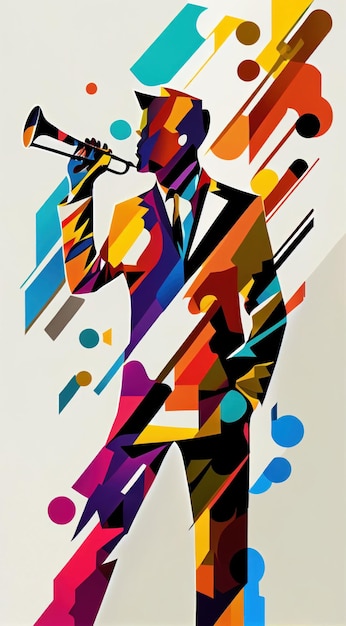 Abstract jazz colorful collage by Generative AI