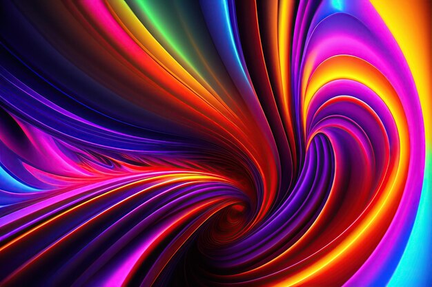 Abstract kleurrijk gloeiende neon fractale vormen Digitale fractal kunst 3D-rendering