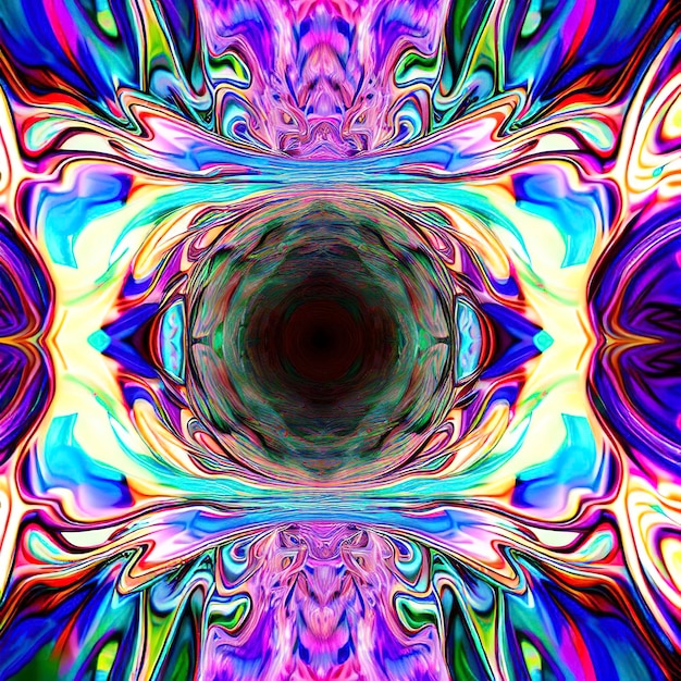 Abstract kleurrijk psychedelisch zuur reisportaal