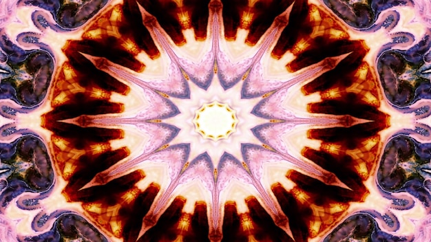 Foto abstract kleurrijk symmetrisch patroon decoratieve decoratieve caleidoscoop beweging geometrische cirkel en stervormen