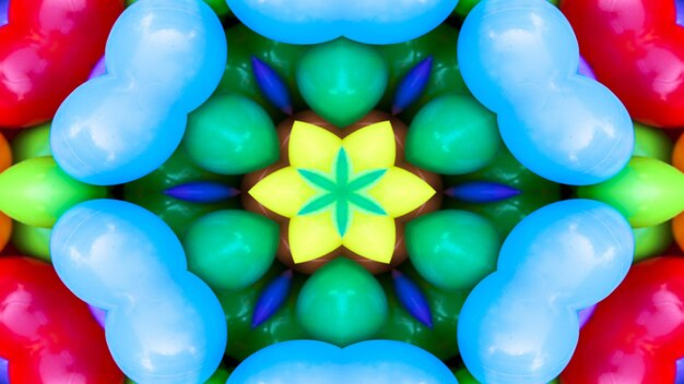 Abstract Kleurrijk Symmetrisch Patroon Decoratieve Decoratieve Caleidoscoop Beweging Geometrische Cirkel en Stervormen