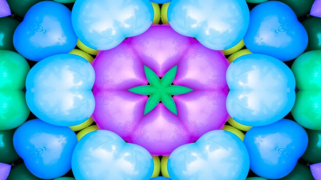 Abstract Kleurrijk Symmetrisch Patroon Decoratieve Decoratieve Caleidoscoop Beweging Geometrische Cirkel en Stervormen