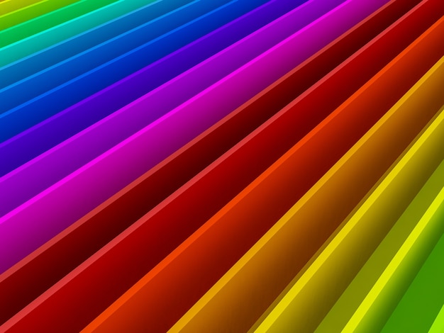 Foto abstract kleurrijk van kromme regenboog achtergrond, 3d