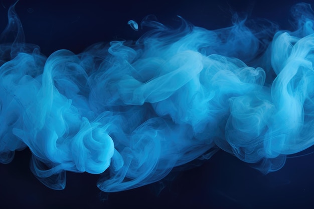 Abstract kleurrijke blauwe rook achtergrond helder gekleurde Abstract blauwe rook op een donkere achtergrond Ai gegenereerd
