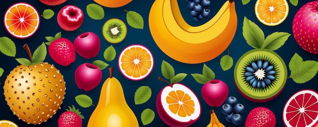 Foto abstract kleurrijke vruchten achtergrond vruchten website banner achtergrond