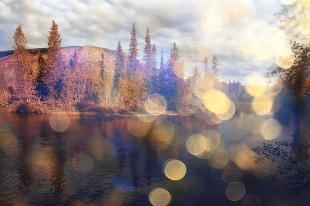 abstract landscape background autumn sun glare defocus bokeh, view sun background