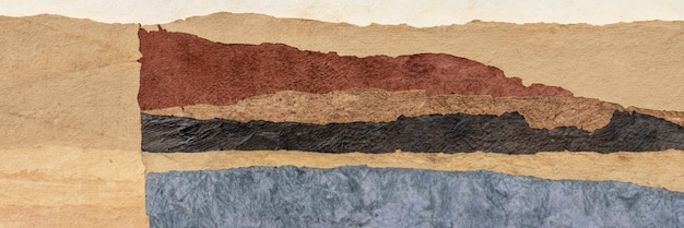 abstract landscape created with amate bark papers