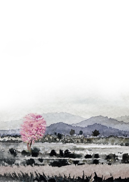 Abstract Landscapes mountains Posters flower pink gray blush nature