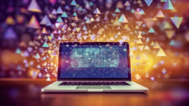 Abstract laptop technology background