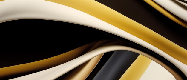 Abstract Layers in Cream and Gold