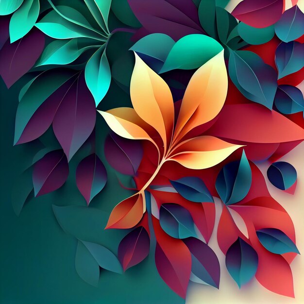 抽象的な葉の柔らかいグラデーションの壁紙