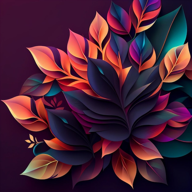 Abstract Leaf Soft Gradient Wallpaper