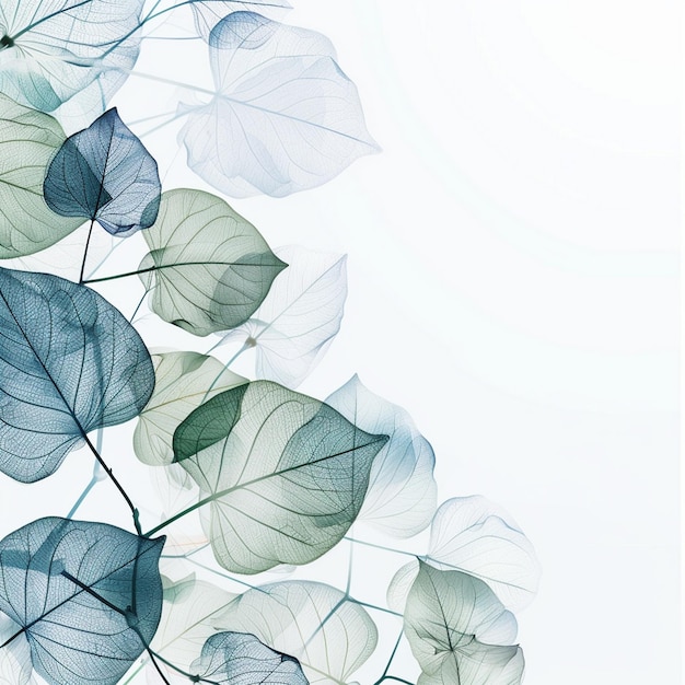 Abstract Leaves on White Background