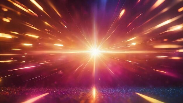 Abstract lens flare background defocused lights glowing blur burst festive backdrop