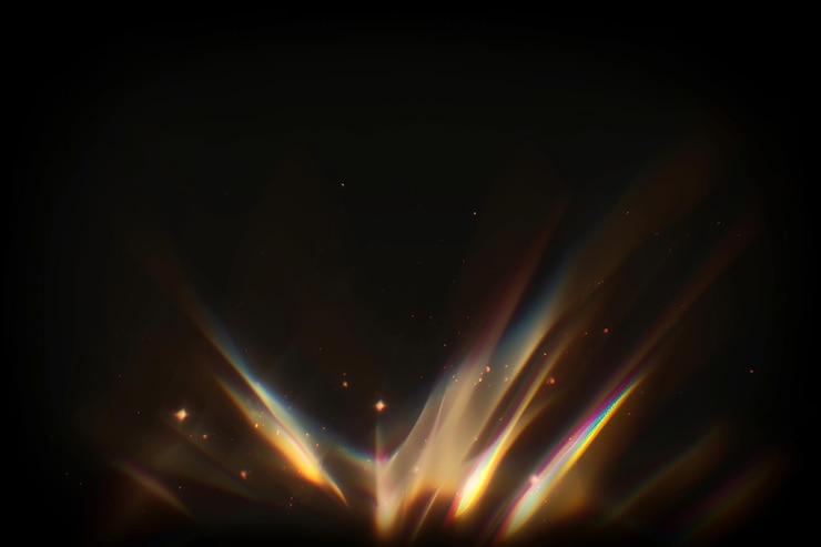 Photo abstract lens flare light over black background lens flare lights bokeh prism light flares overlay