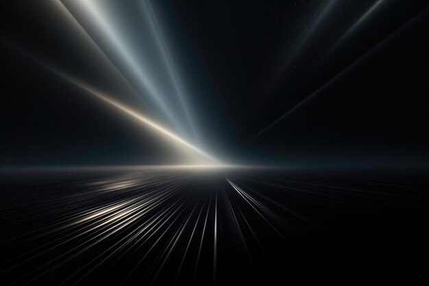 Abstract Lens flare light effects on black black background for design Generative AI