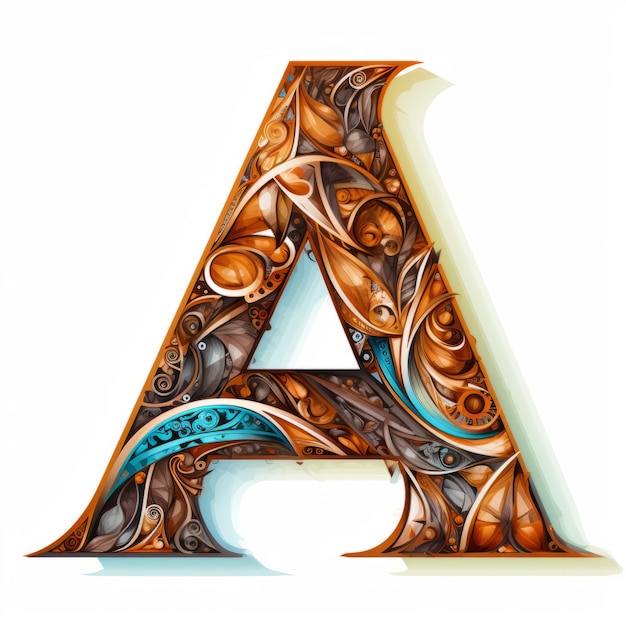 Abstract Letter A Clipart Colorful Woodcarving Style For Innovative Page Design